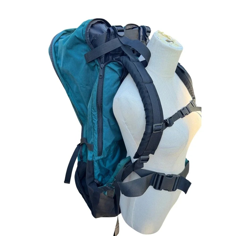 Vintage LL Bean Backpack Teal Green Hiking Outdoor Bag Eagle Creek Rucksack
